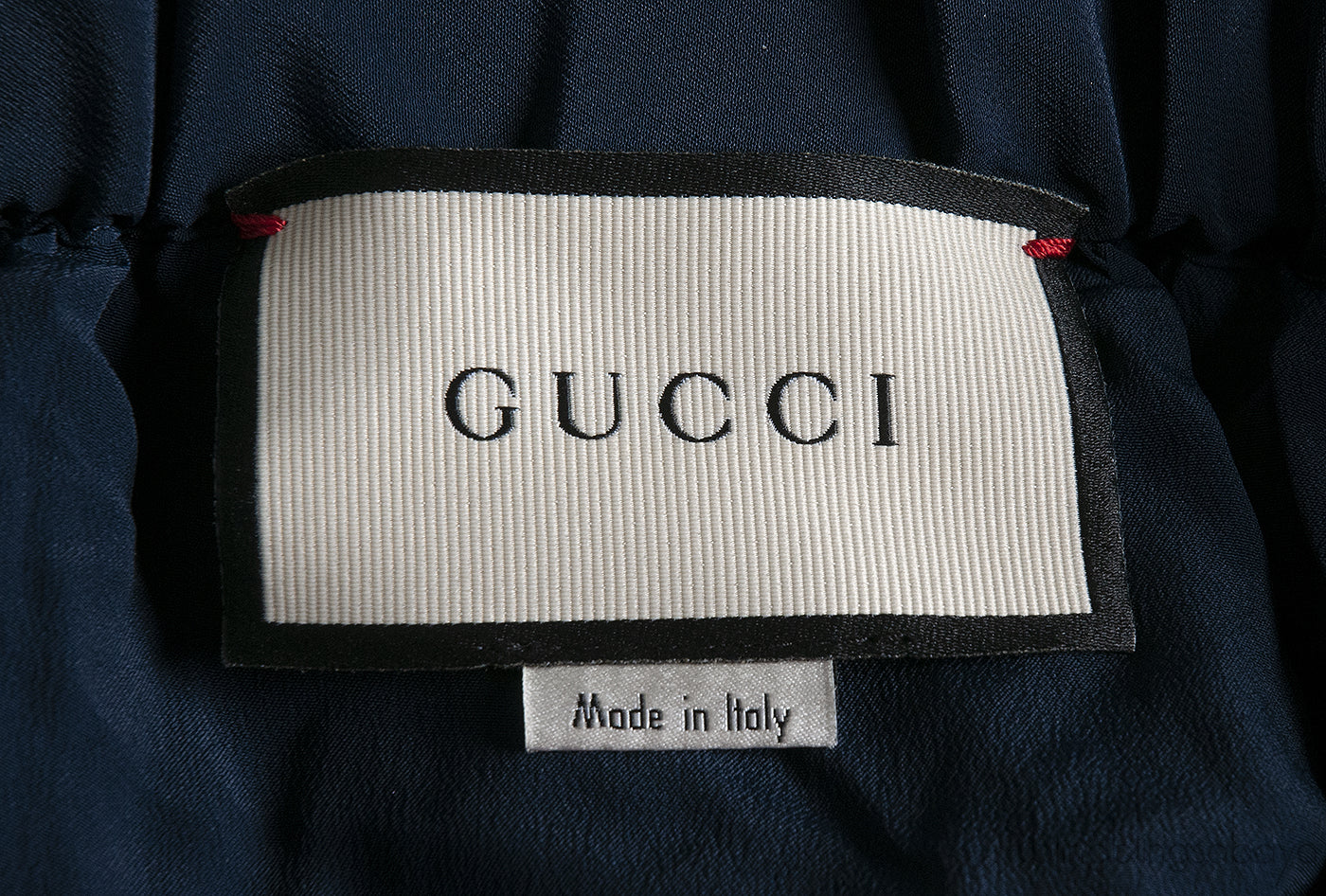 Gucci Navy Blue & Red GG Mesh Wide Leg Sheer Pants