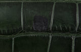 Crystal Embellished Horsebit Green Crocodile Mini Clutch