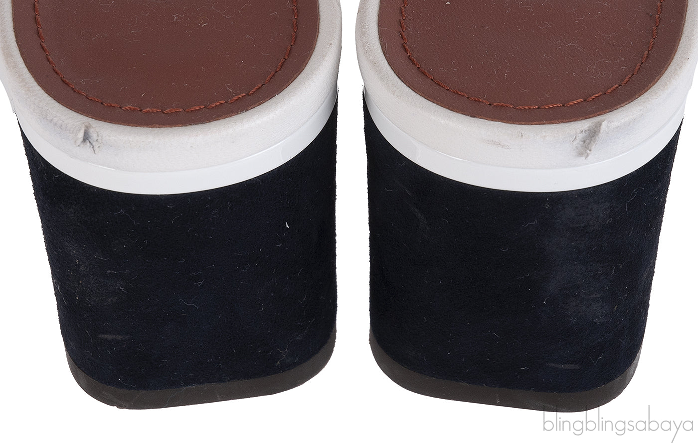 Loro Piana Bi-color Suede Peep Toe Slingback Sandals