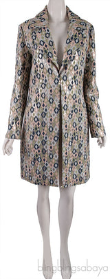 Green Lurex Multicolor Open Coat