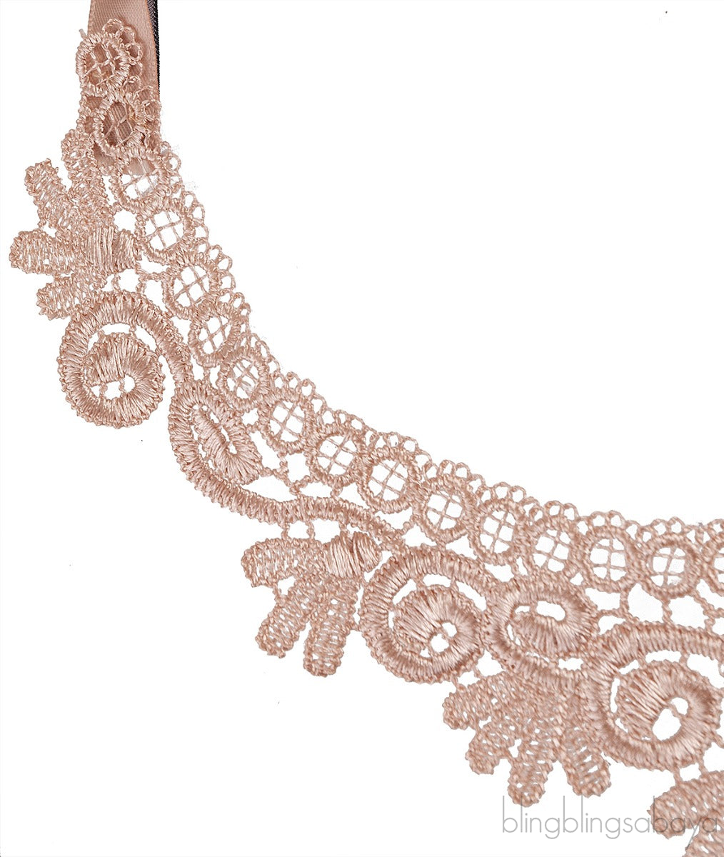 Nude Lace Cloth Necklace
