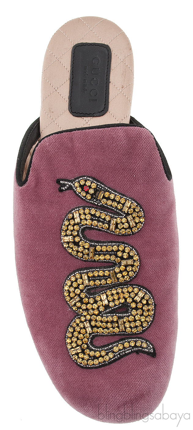 Pink Velvet Serpent Slipper