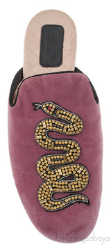 Pink Velvet Serpent Slipper