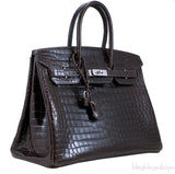 Birkin 35 Nicotine Shiny Croco