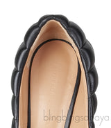Bottega Veneta Black Quilted Leather Gold Cap Toe Heels