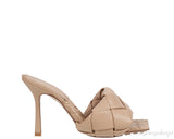Bottega Veneta Nude Lido Intrecciato Square Toe Mule 38