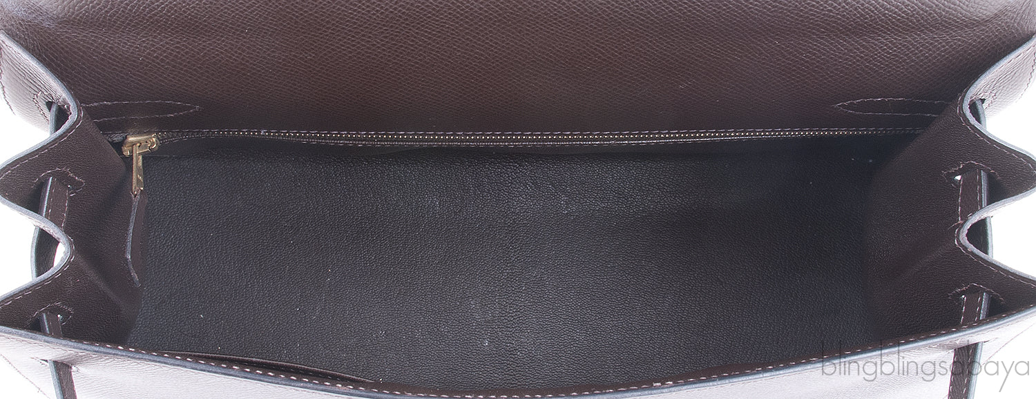 Kelly 32 Dark Brown Epsom GHW