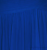 Blue Violet Pleated Long Dress