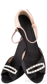 Crystal Peep Toe Slingback Heels