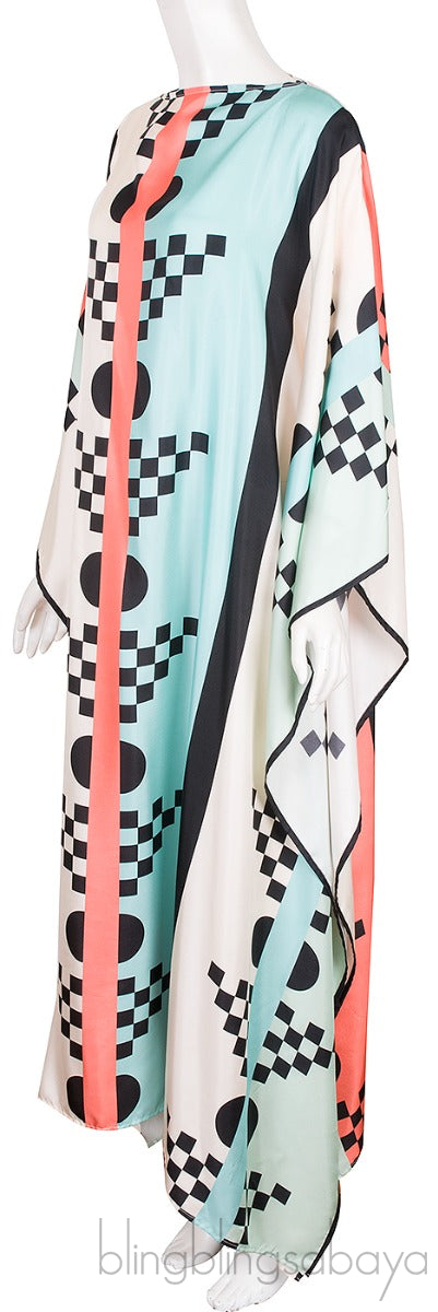 Pite Printed-Silk Kaftan Dress