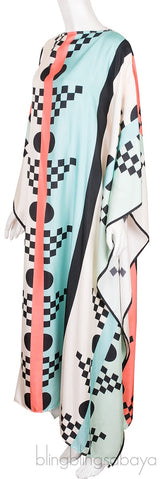 Pite Printed-Silk Kaftan Dress