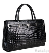 Black Crocodile Darcy Tote