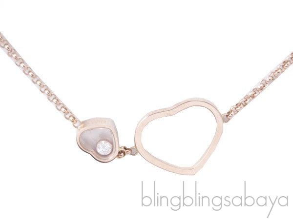 Happy Diamond Rose Heart Necklace