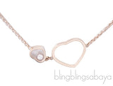 Happy Diamond Rose Heart Necklace