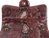 Chanel Classic Jumbo Burgundy Python Flap Bag