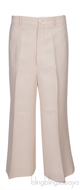 Wide Leg Beige Trouser