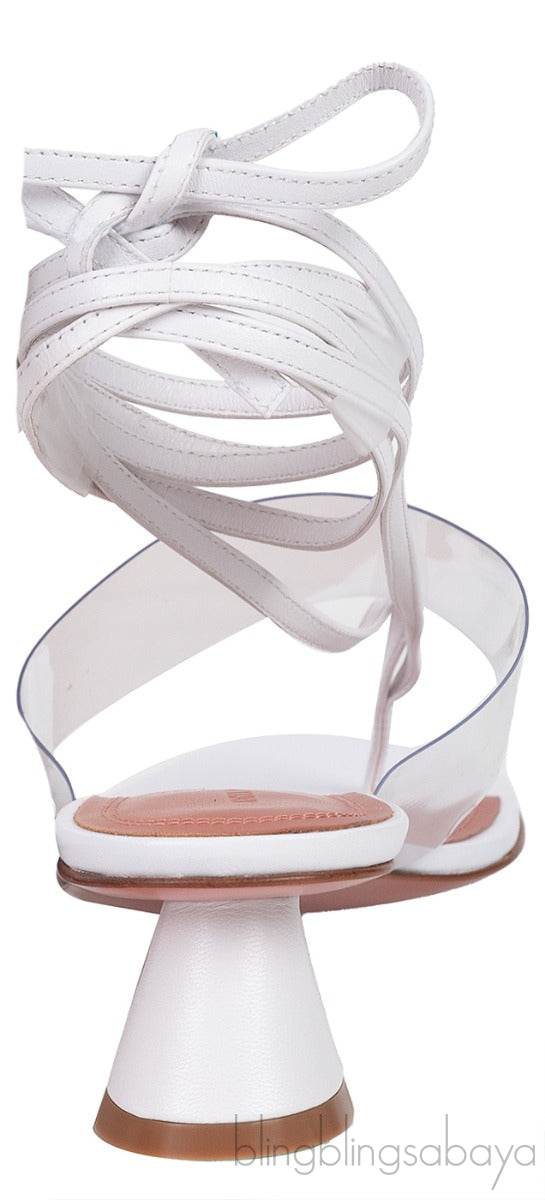 Zula White PVC Leather Sandals