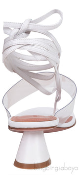 Zula White PVC Leather Sandals