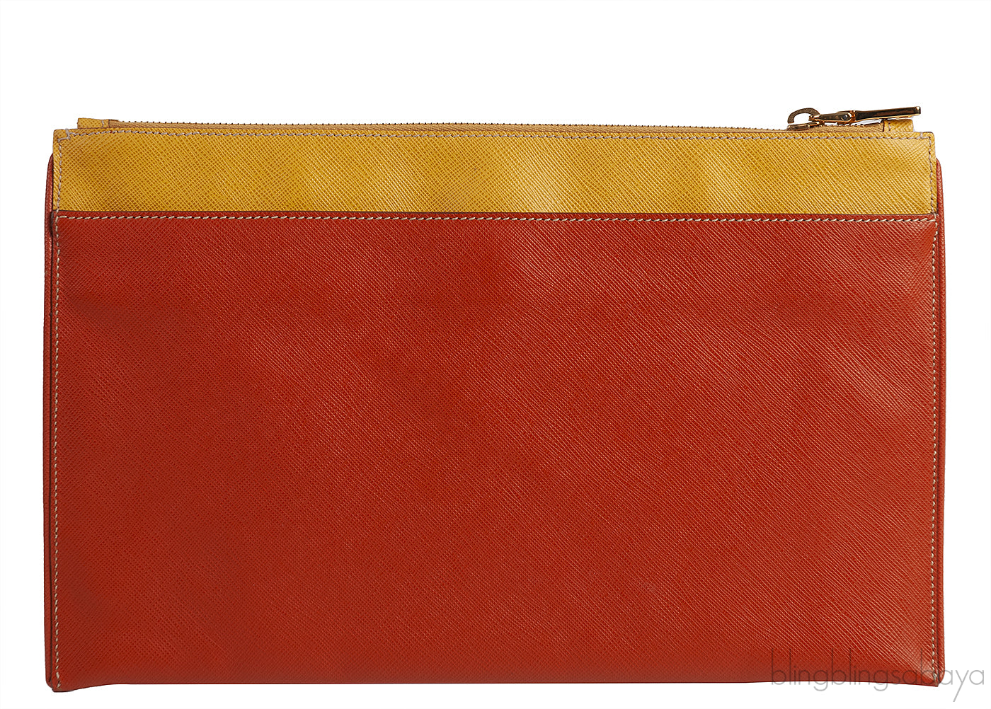 Saffiano Papaya & Mimosa Large Clutch