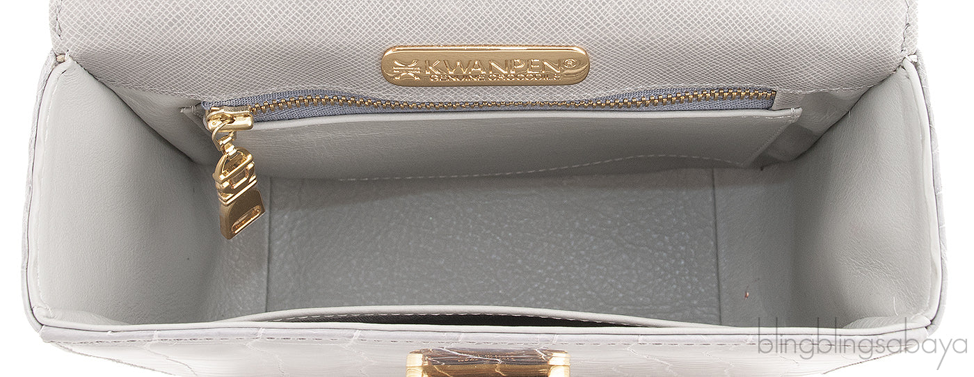 Grey Crocodile Shoulder Bag