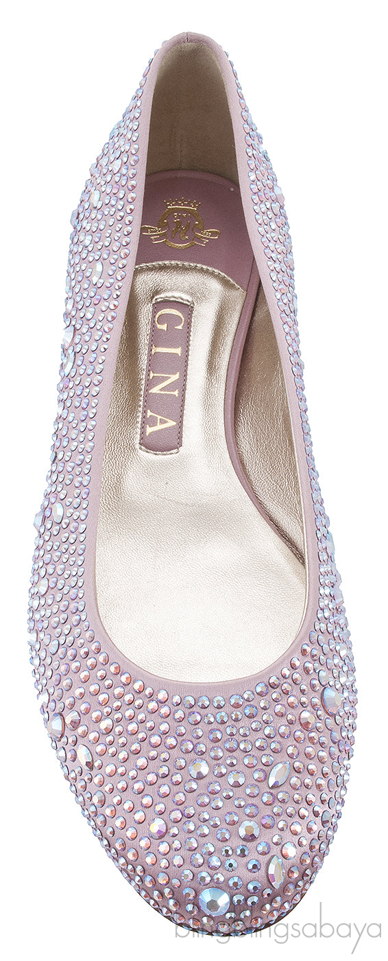 Gina Light Pink Crystal Ballet Shoes