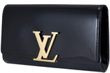 Louise Black Patent Clutch