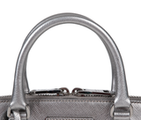 Silver Saffiano Promenade Top Handle Bag
