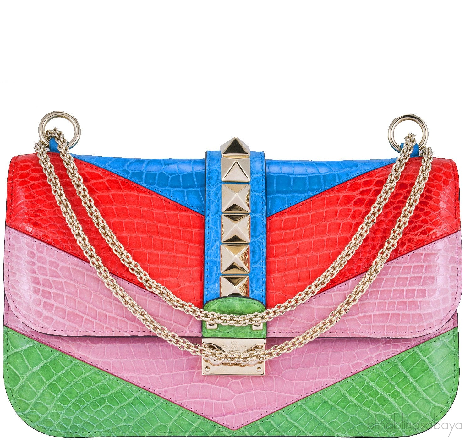 Rockstuds Glam Lock Crocodile Bag