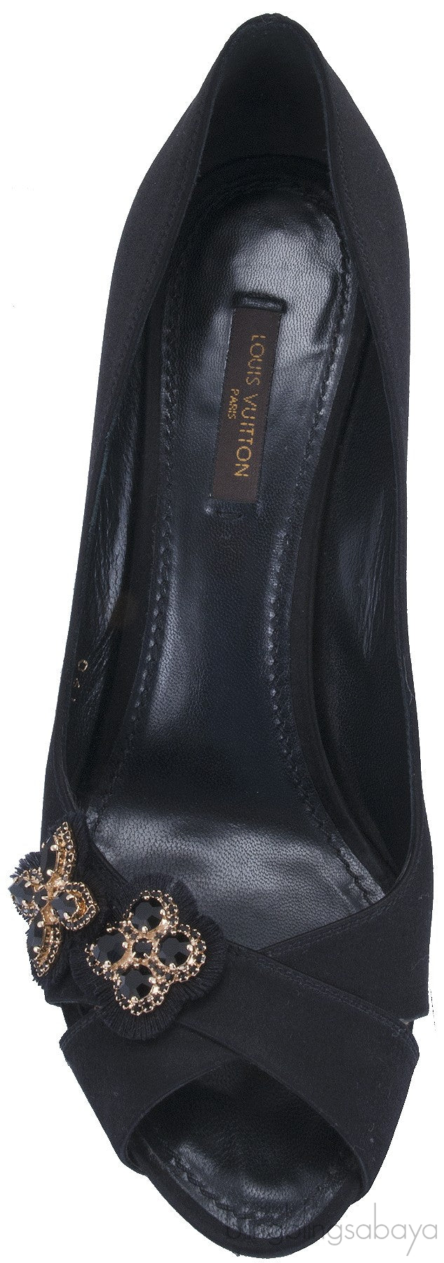 Black Satin Crisscross Pump