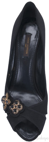 Black Satin Crisscross Pump
