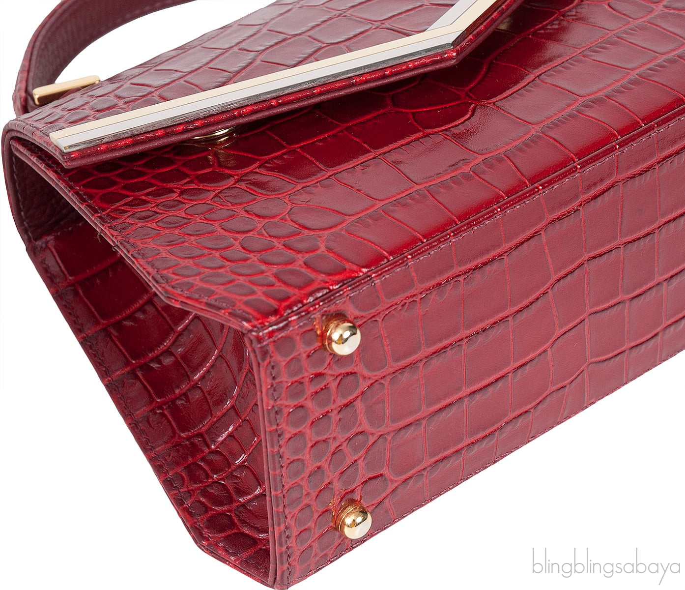 Leia Red Croc Print Mini Bag