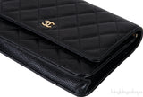 Black Quilted Caviar WOC Wallet on Chain