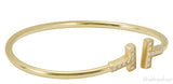 T Wire Gold Diamond Bracelet