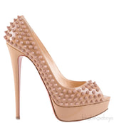 Lady Peep Toe Spikes Nude Heels