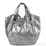 Givenchy Metallic Grey GG Leather Hobo Bag