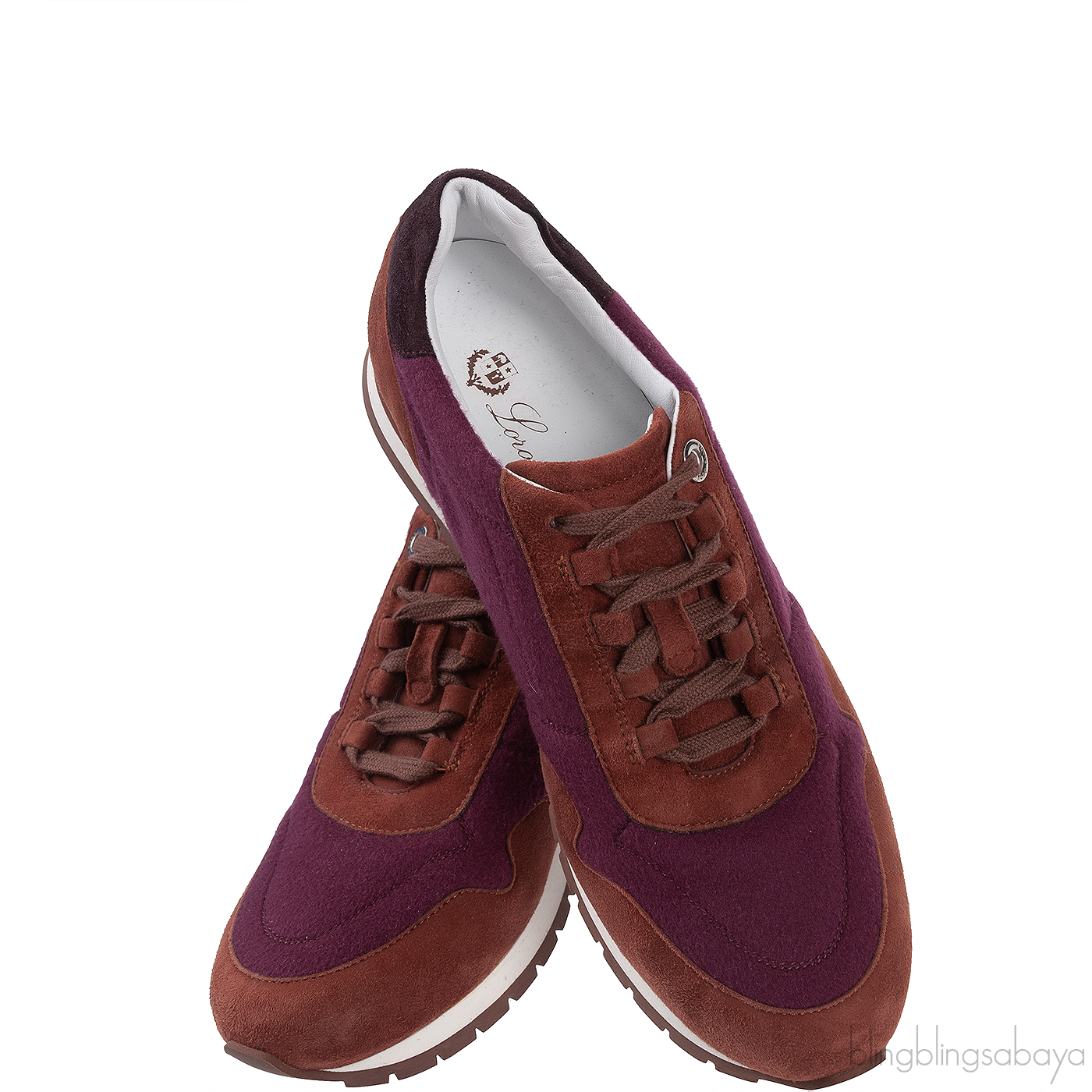 Loro Piana My Wind Tri-color Cashmere Suede Leather Sneaker