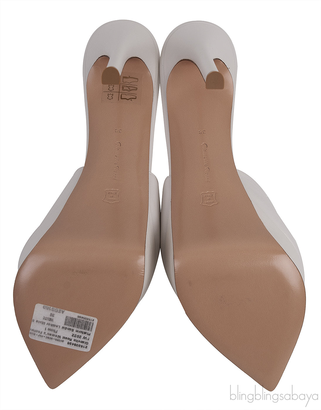 White Leather Platform Mules