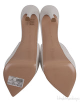White Leather Platform Mules