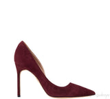 Burgundy Suede Pointed Heels