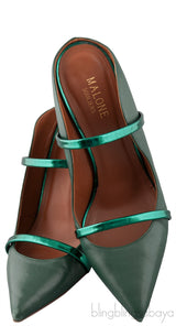 Dark Green Maureen Leather Mules