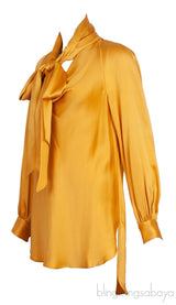 Yellow Gold Long Back Tie-neck Shirt