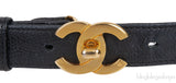 Chanel Black Caviar CC Turnlock Vintage Belt