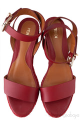 Red Wedge Platform Sandals