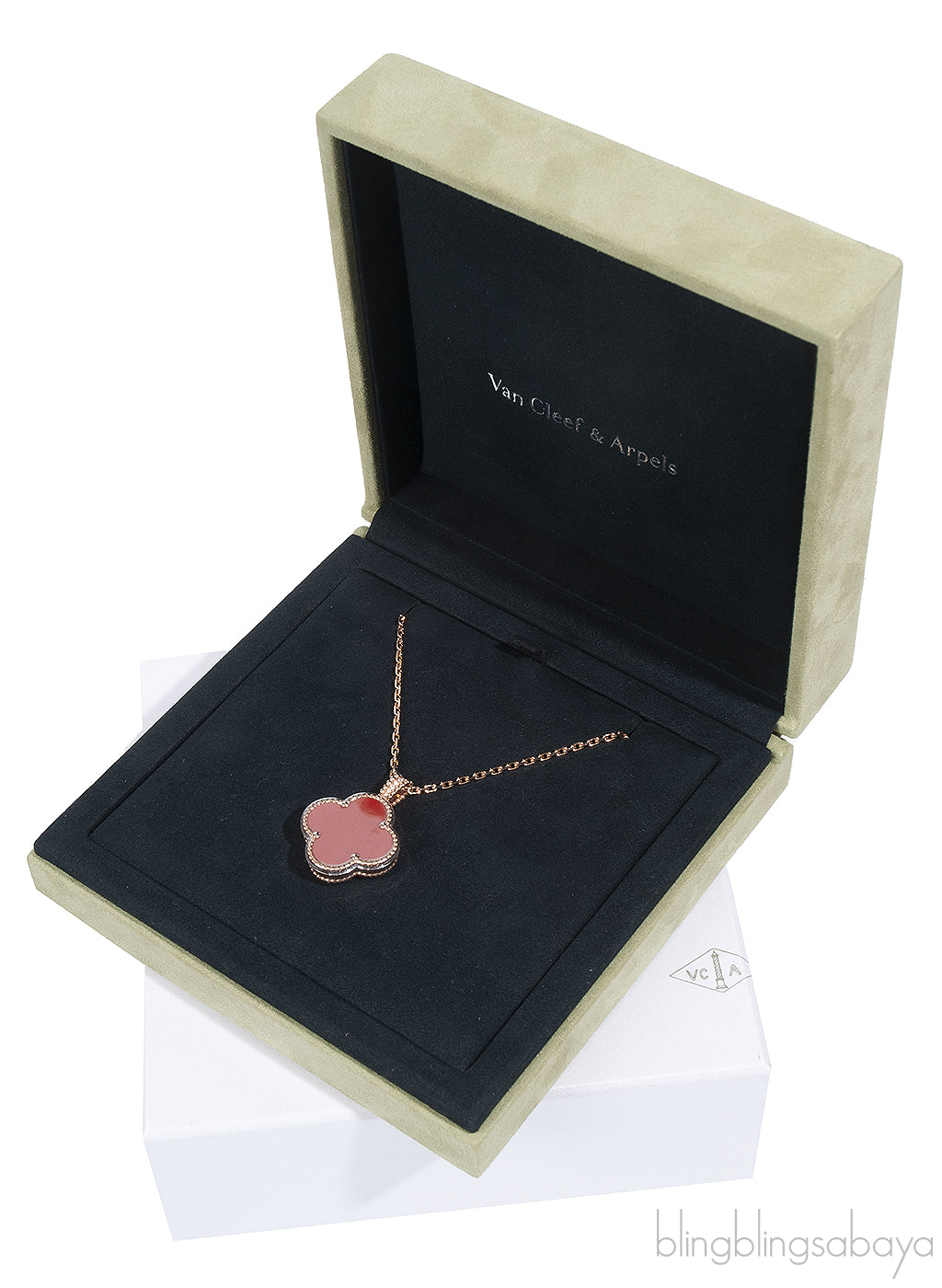 Van Cleef & Arpels Secret  Pendant Watch Carnelian Necklace