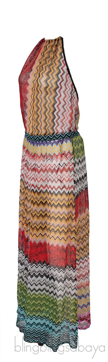 Halter Neck  Multicolor Sheer Jumpsuit