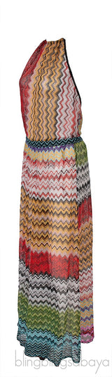 Halter Neck  Multicolor Sheer Jumpsuit