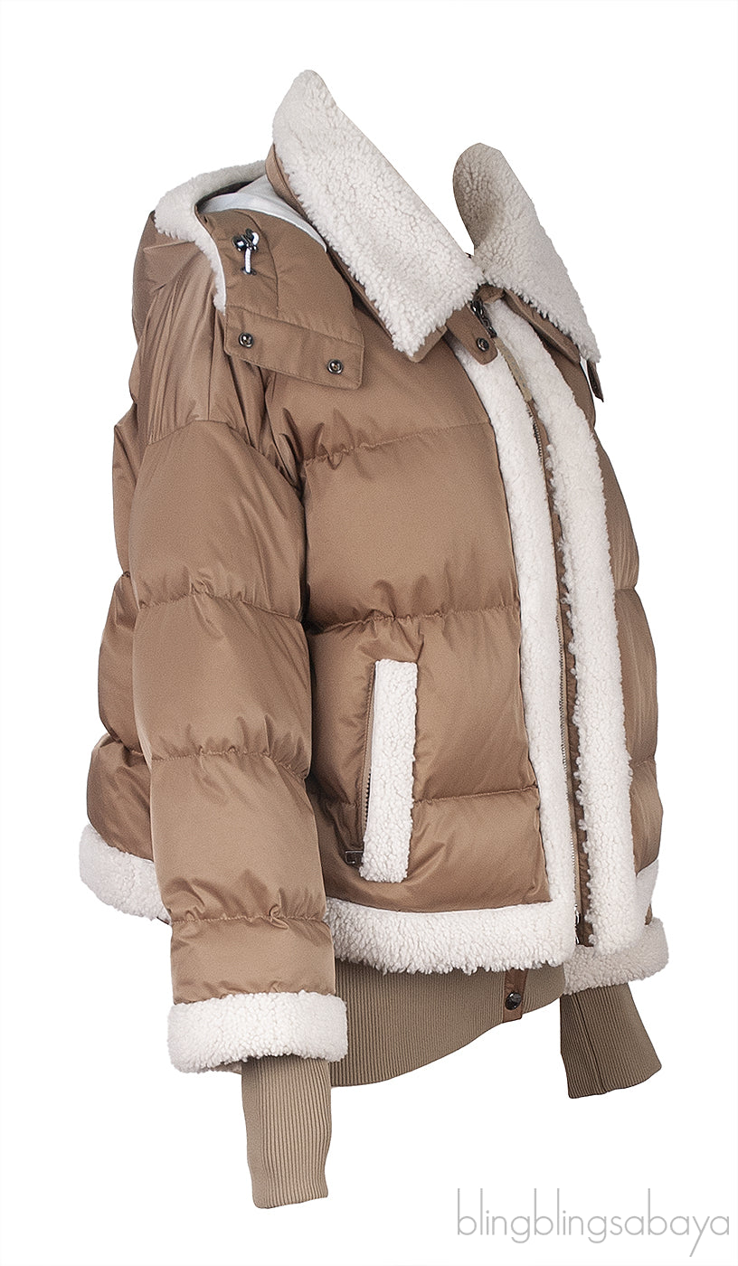 Bogner Suza Layered Hooded Shearling Jacket