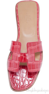 Oran Sandals Bordeaux Alligator