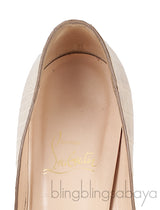 Alabastro Crocodile Peep Toe Pumps