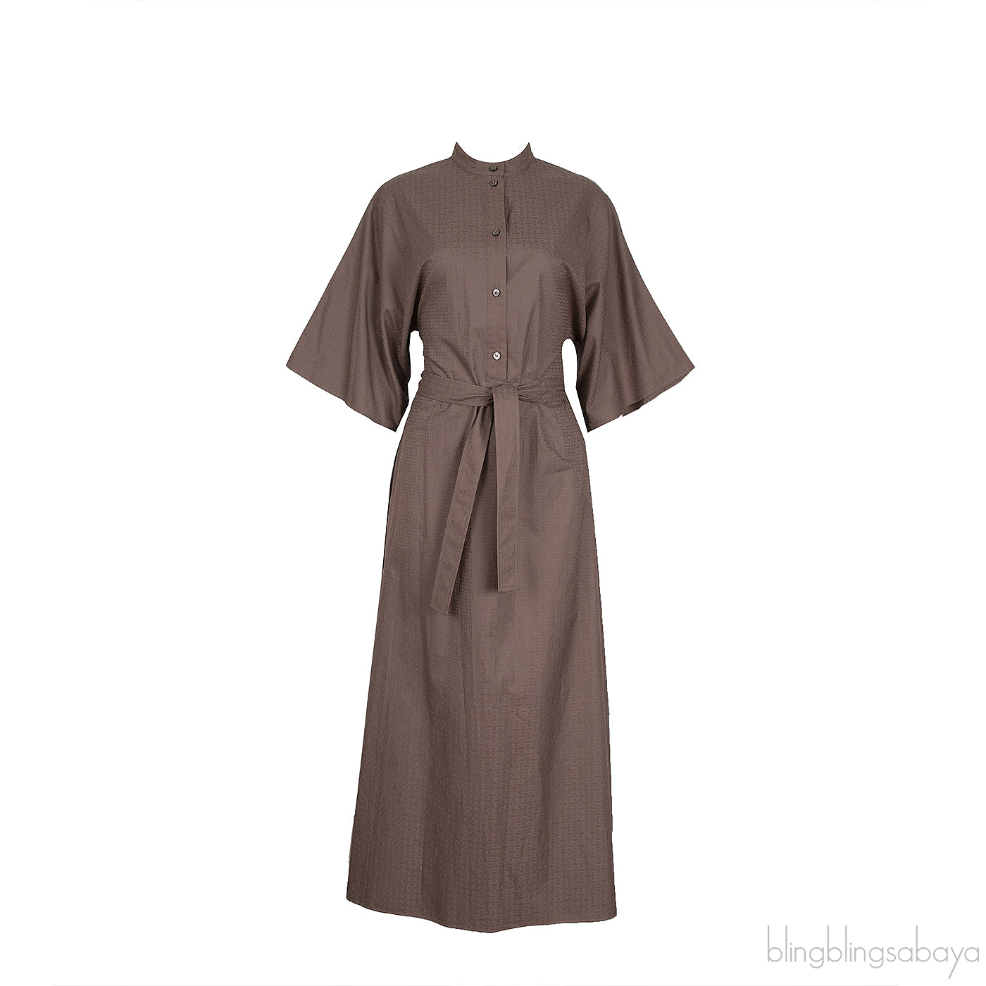 Grey Mosaic Belted Dress